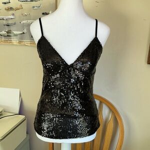 Vintage Y2K Forever 21 Black Sequin Camisole tank top